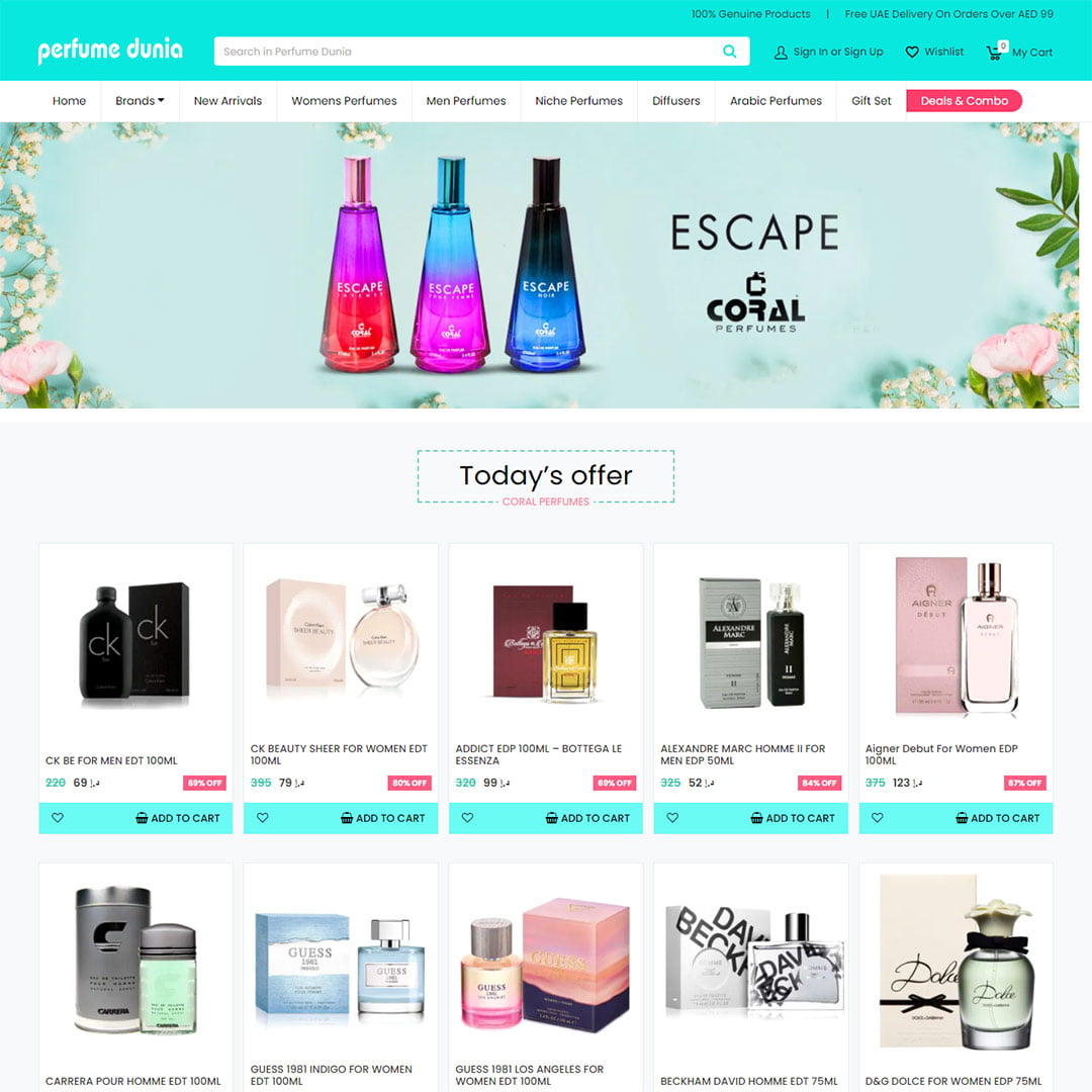 E-commerce developed by Coral