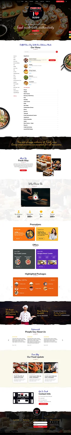 WEB DESIGN FOR CAFETERIA